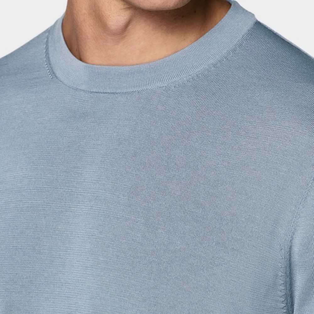 Men's Classic Blue Crewneck Sweater‎